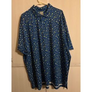 Callaway Golf Polo Shirt Mens 2XL Blue Citrus Margarita Print Opti-Dri Short